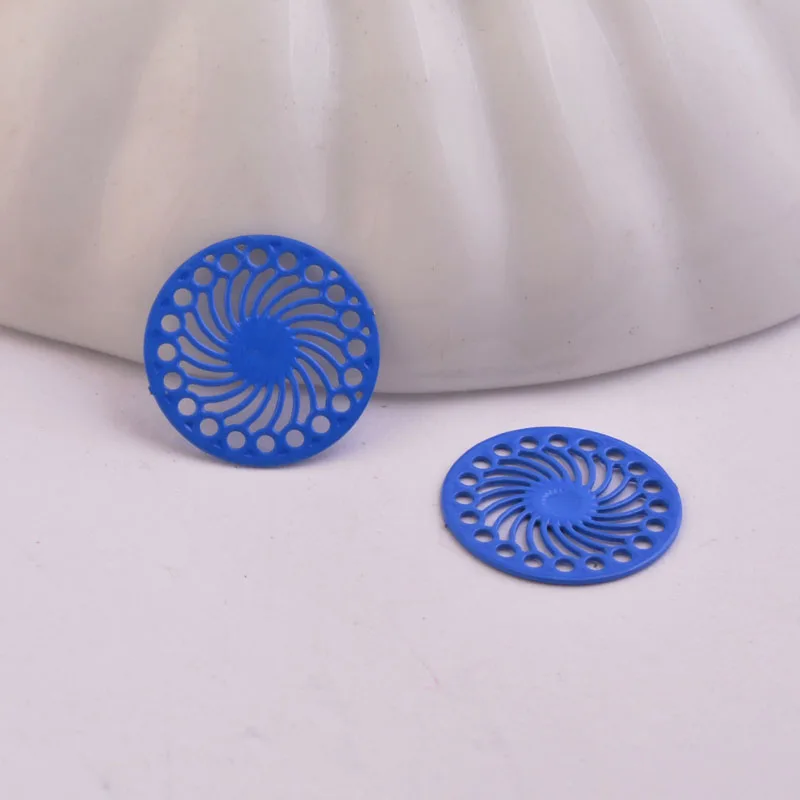100 Stück AC1339 14mm Runder Verbinder Silberbeschichtet Kaleidoskop-Charm Halskette Ohrring Kleiner Runder Anhänger – Detail 3