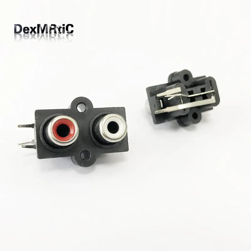 10pcs RCA Female Jack PCB Mounted AV Concentric Outlet Video AV Socket Adapter PCB Mounted AV Concentric Outlet 2 RCA Female Jac