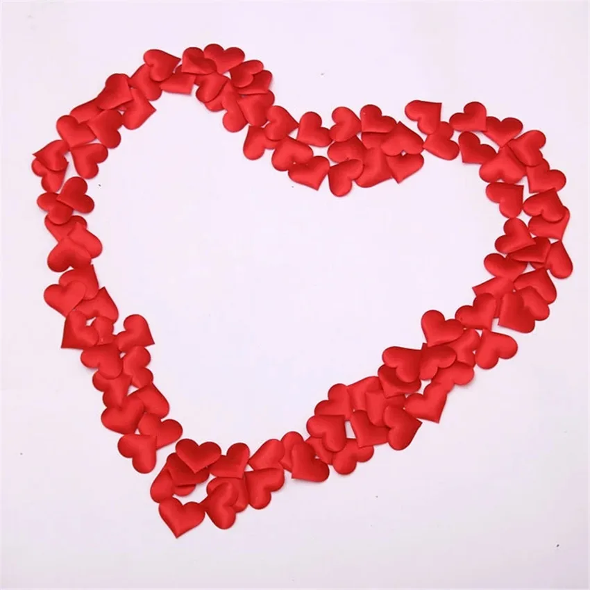 50pcs 3.5cm Fabric Heart dia Wedding Party Confetti table scatter Table Decoration birthday party Decorative Supplies