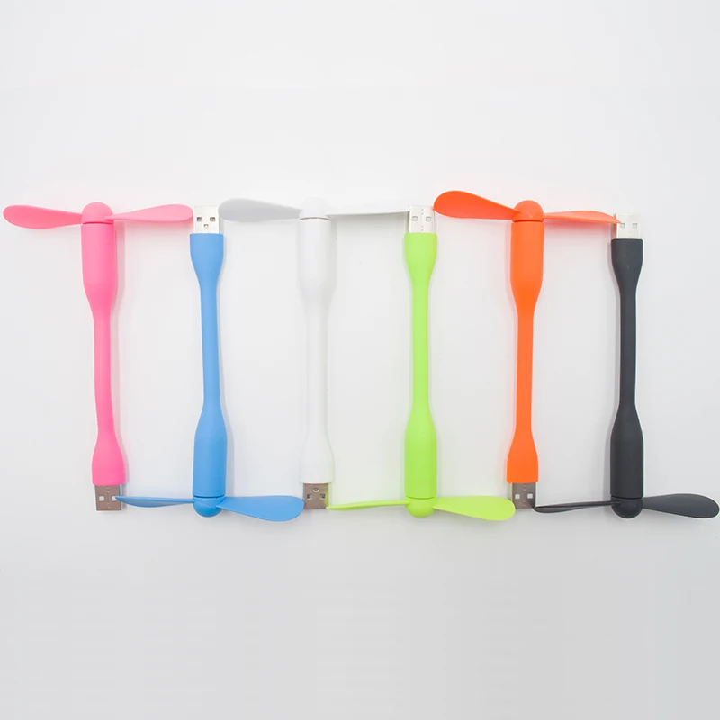 Ventilador USB creativo Mini ventilador portátil Flexible y Lámpara USB de luz led para banco de energía y portátil y ordenador de sobremesa Gadget de verano USB Gadget genial Mini USB 2 en 1 ventilador portátil para A