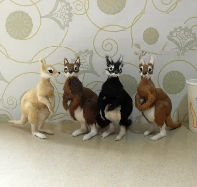 Australia's favorite kangaroo decor made of PE mold &fur vivid and lovely ideal as desk decoration or gifts  10*4*12 cm