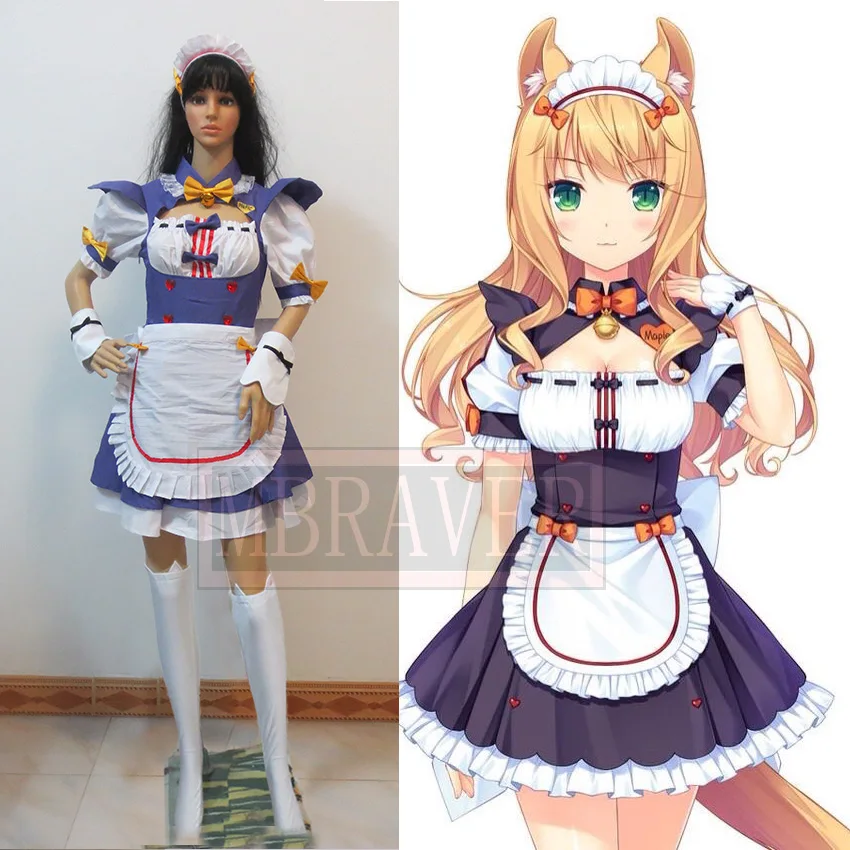 Disfraz de mucama de Nekopara, chocolate, vainilla, Azuki, coco, Arce, canela, Shigure, Minaduki