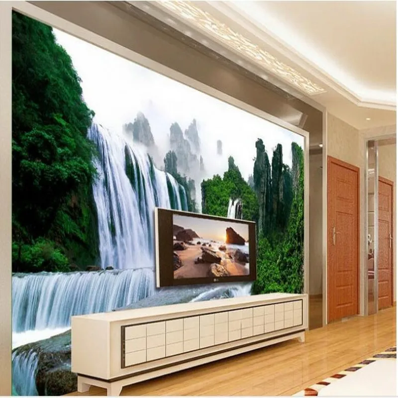 wellyu Custom large - scale murals mood landscape landscape painting water Health Choi living room TV background wallpaper