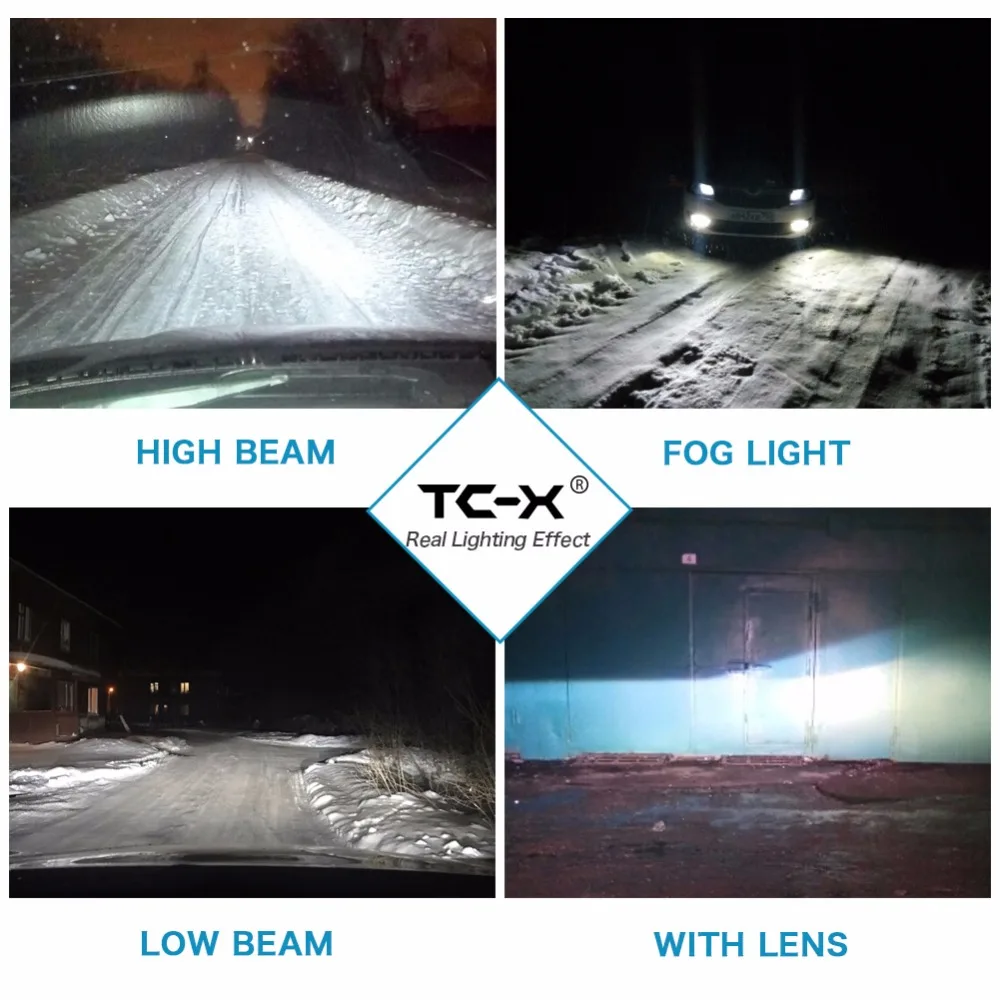 TC-X 2 Bulbs/Set LED Car Light H4 Hi lo beam led headlight bulbs H7 H1 H11 9006 9005 H27/880 Auto Bulb Headlamp 6000K Light