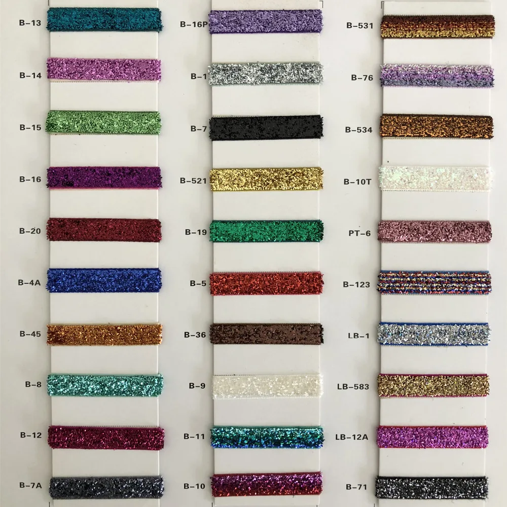 Tiras elásticas de glitter 5 jardas 3/8 polegada foe tecido elástico de costura diy acessórios de vestuário 9 mm cabelo elástico faixa de cabelo