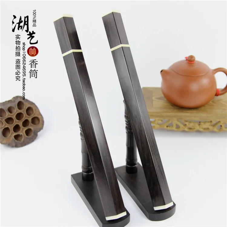 

High grade ebony inlaid imitation teeth long Fang Xiang cylinder mouth pull 7 grams of aloes tube can be engraved logo