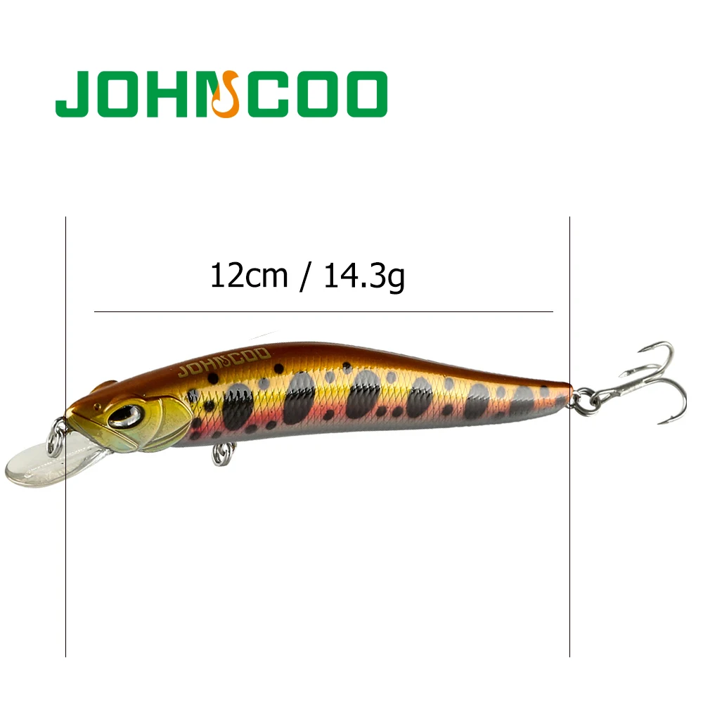12cm 14.3g Floating Wobbler with Sharp Treble Hooks Artificial Minnow Hard Fishing Bait Fishing Lure