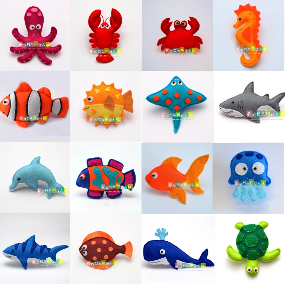 DIY underwater world marine animals  Fabric Felt kit Non-woven cloth Craft DIY Sewing set Handwork Material DIY needlework suppl