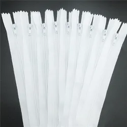 10pcs White color 3# 15/20/25/30/35/40/45/50/55/60CM (6-24inch) Closed Nylon Coil Zippers Tailor Sewing Craft