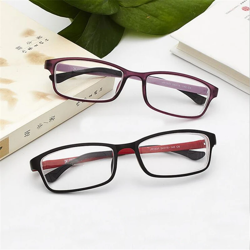-1 -1.5 -2.0 To -6.0 Ultralight TR90 Finished Myopia Glasses For Unisex Short-sight Eyewear Square Myopic Spectacles With Degree