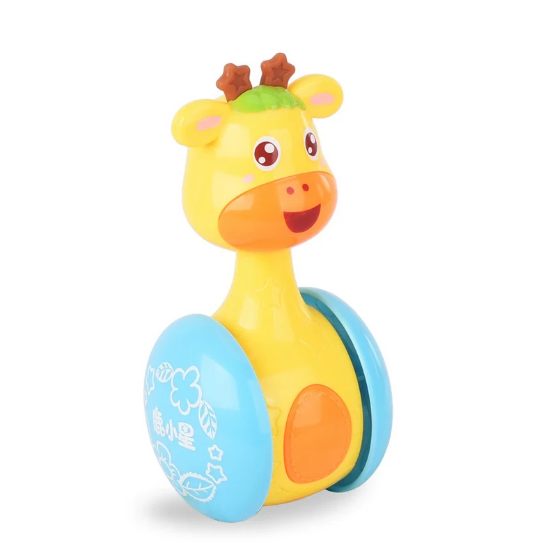 Yuanlebao Cartoon Giraffe Roly-poly Baby Rattle Newborn Toys Tumbler Doll Music Toy for infant Educational Baby Toys 0-12 Months