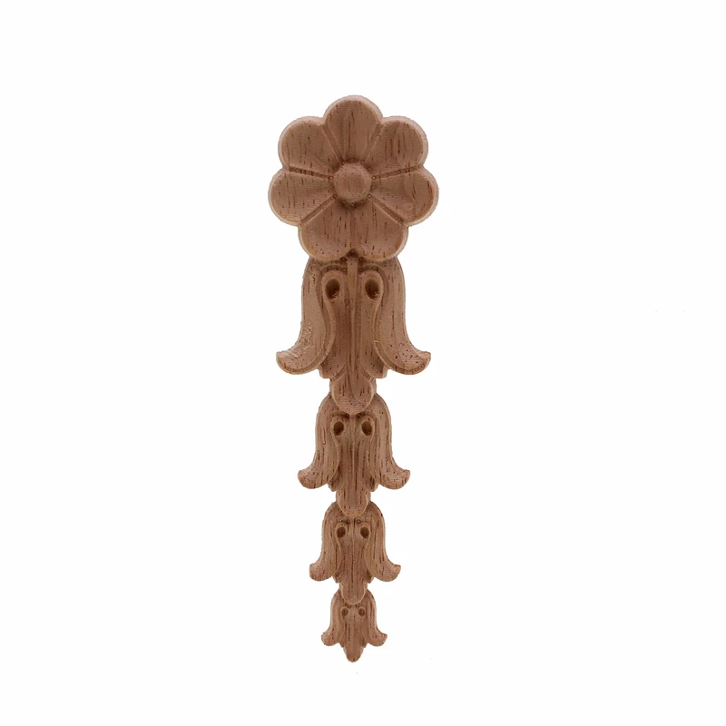 VZLX New Arrival Vintage Wood Carved Corner Onlay Applique Unpainted Furniture Cabinet Decorative Figurines Wooden Miniature DIY