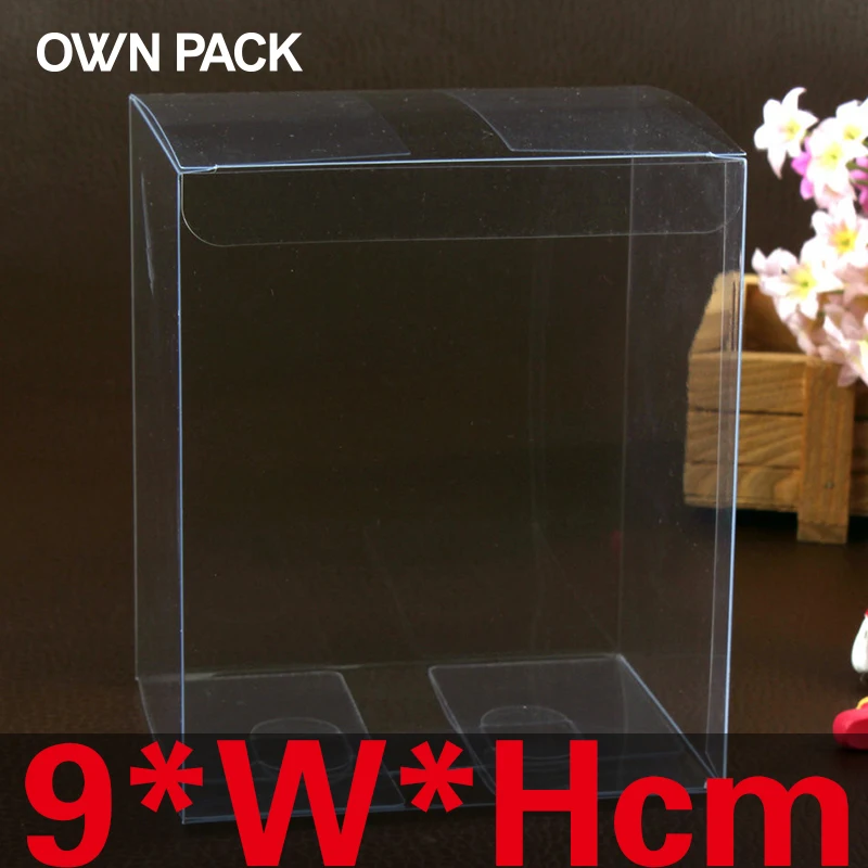 10 pcs/lot 9*W*H size PVC box /  clear boxes / gifts & crafts / packaging box / notebook display / custom logo