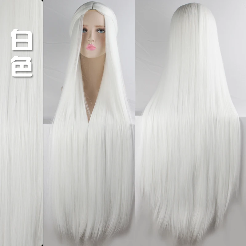 100cm cosplay Long Wig HSIU high temperature fiber Synthetic Wigs Cosplay Wigs Party Wigs 21 color