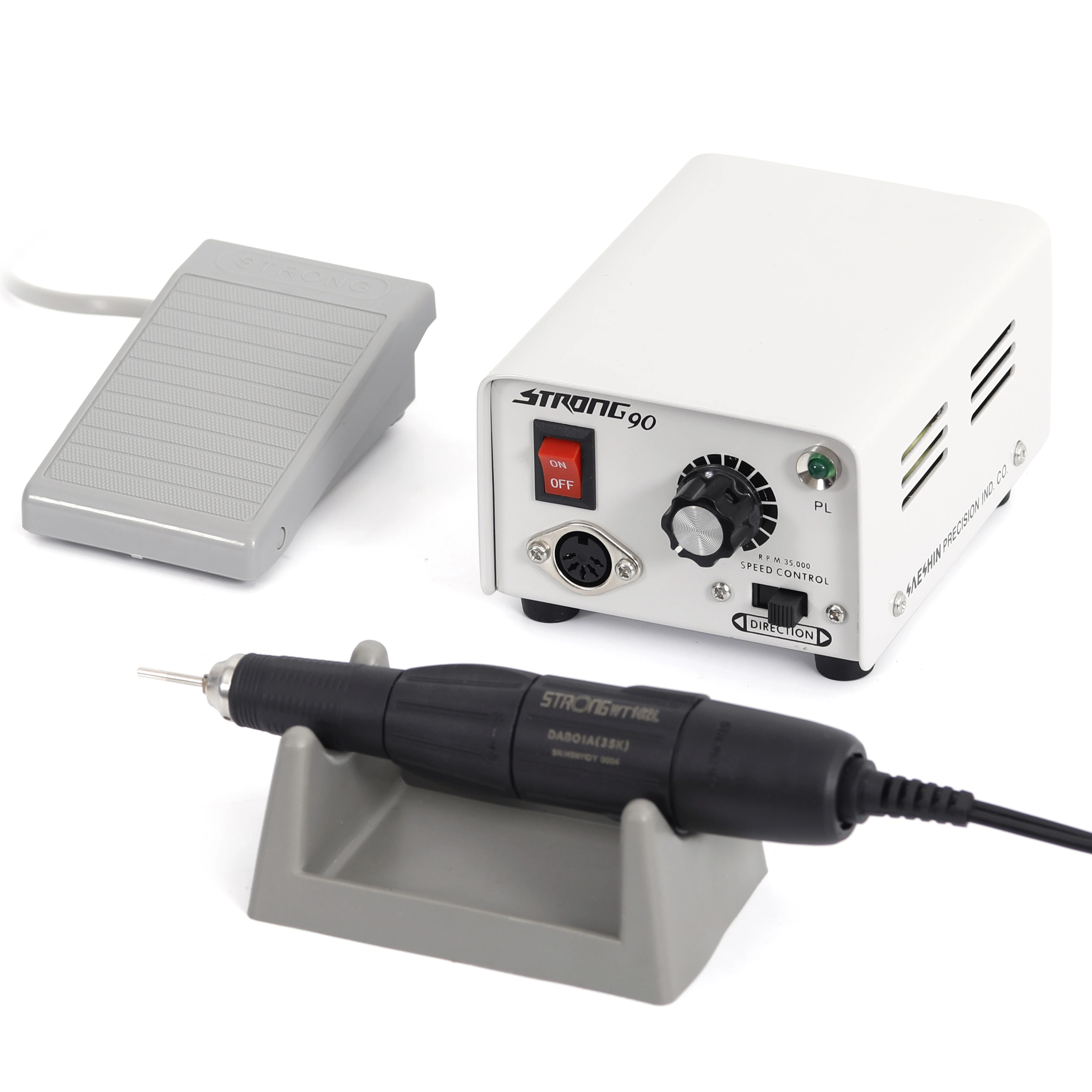 35000rpm Micromotor Portable Strong 90 with Handpiece 102L corundum bits manicure