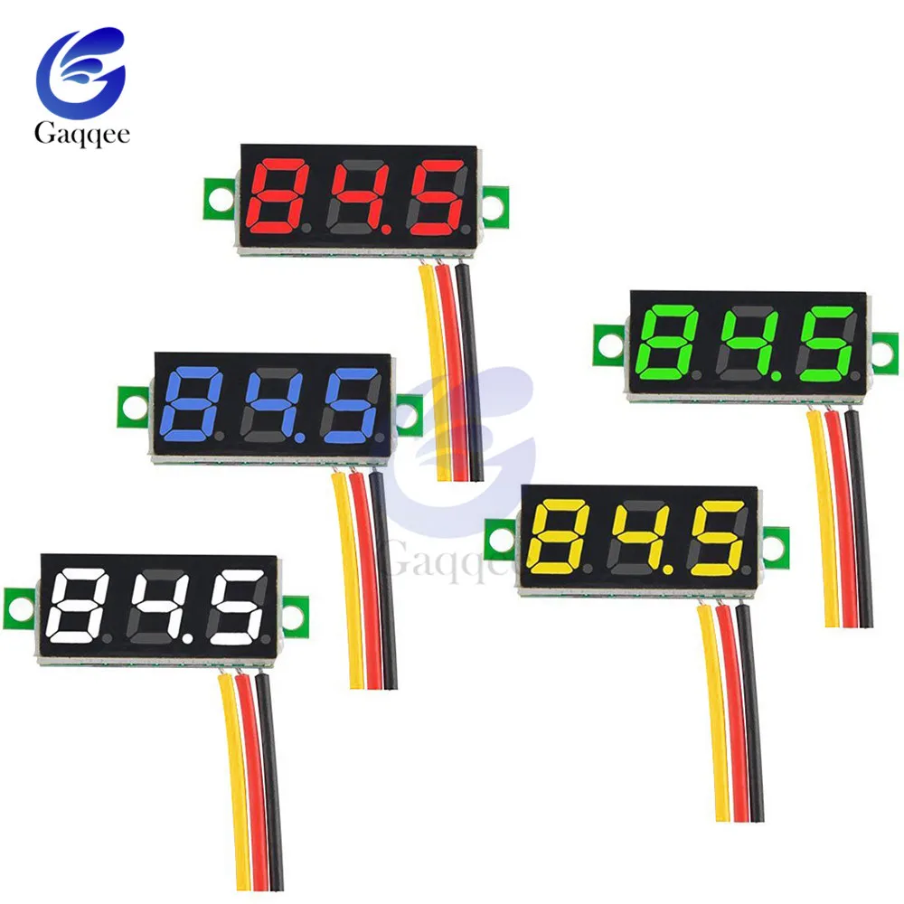 0.28 inch DC LED Digital Voltmeter 0-100V Voltage Meter Auto Car Mobile Power Voltage Tester Detector 12V Red Green Blue Yellow