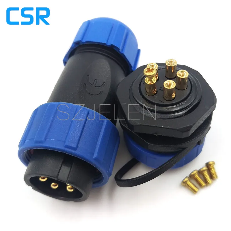 SP2110,30A 500V 5pin Screw Locking Industrial Electrical Cable Wire Connector,Outdoor Waterproof Avaction Cable Connector IP68