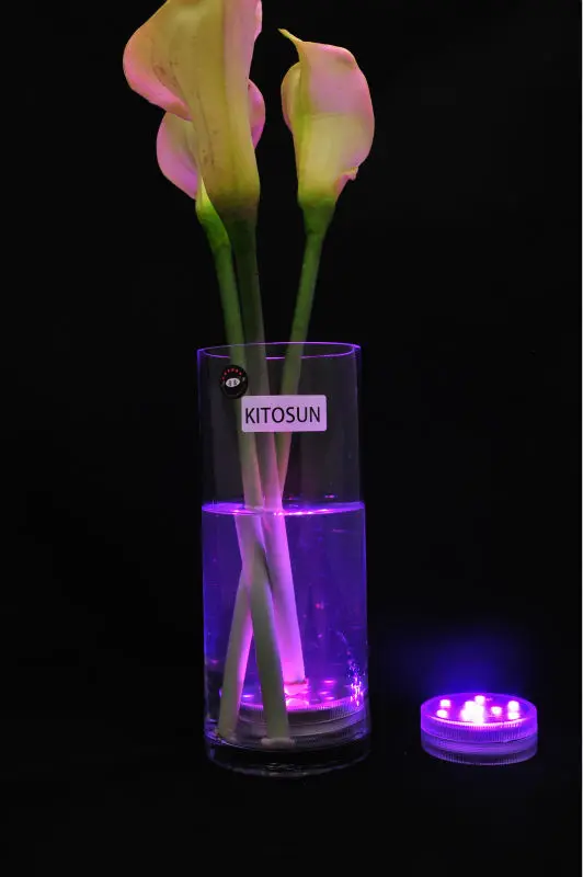 7cm Runde LED Licht Basis mit Fernbedienung Hochzeit Centerpeice Vasen Uplights