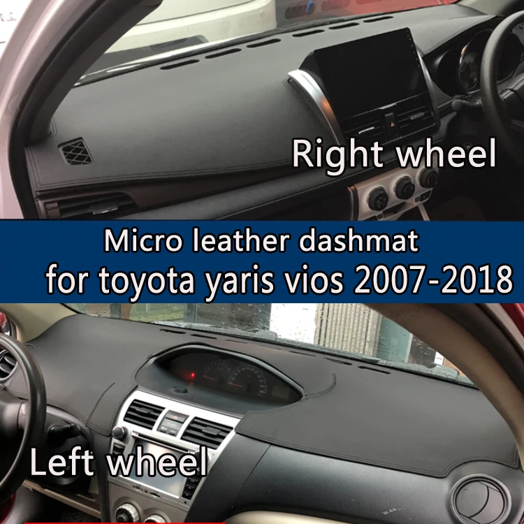 Leather Dashmat Dashboard Cover Prevent Sunlight Pads Dash Mat  2011 2012 2013 2014 2016 LHD+RHD For toyota yaris vios 2007-2018