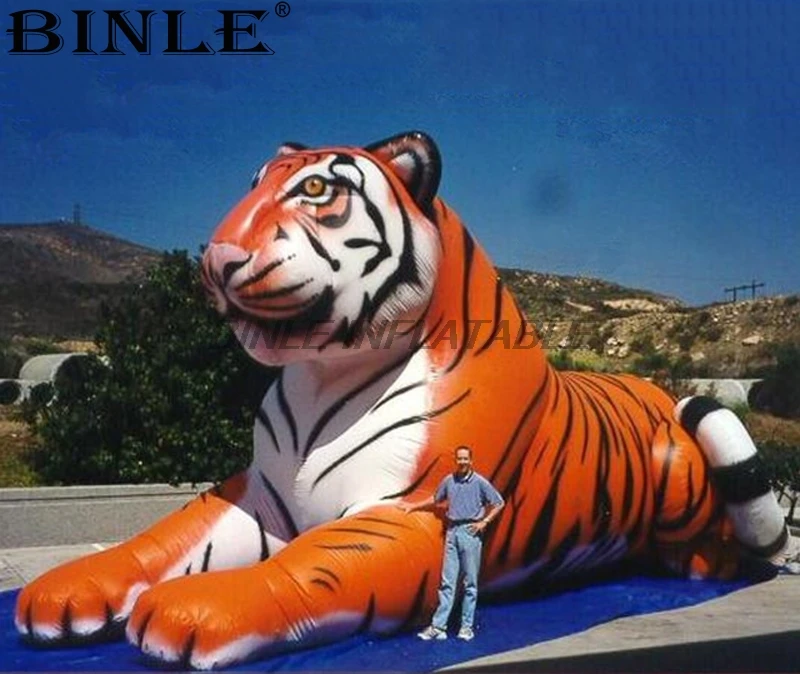 Globos inflables para mascota, modelo de tigre gigante vívido, para eventos promocionales, envío gratis