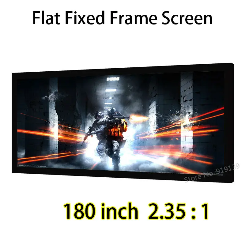 

Gain 1.2 Matte White Fabric 180" Diagonal 2.35x1 Widescreen Flat Fixed Frame Projection Screen For 4K Display