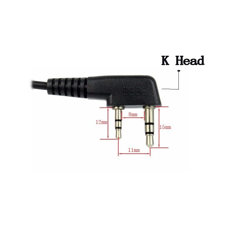 Walkie Talkie K Head 2 pin растягивающаяся акустическая трубчатая гарнитура с управлением горлом для Baofeng Kenwood UV5R Radio