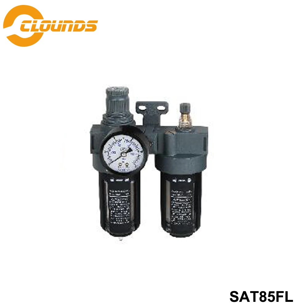 SAT85FL Pneumático FRL Ar G1/4 "3/8" 1/2 "Com o Medidor de Pressão Lubrificador do Regulador do Filtro do Filtro de Ar regulador de Combinação