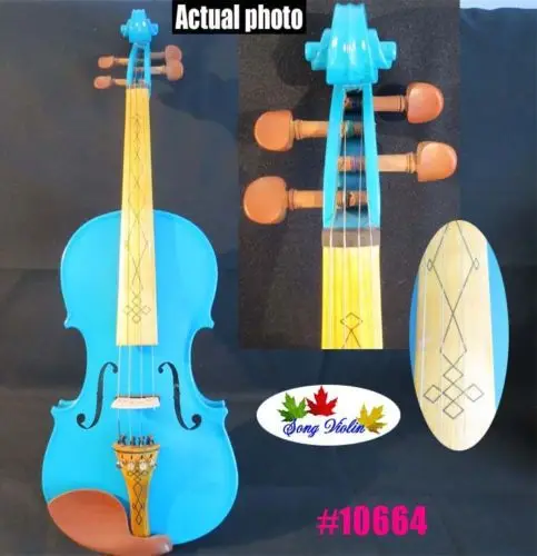 

Beautiful Blue colors electric & acoustic violin 4/4 #10664