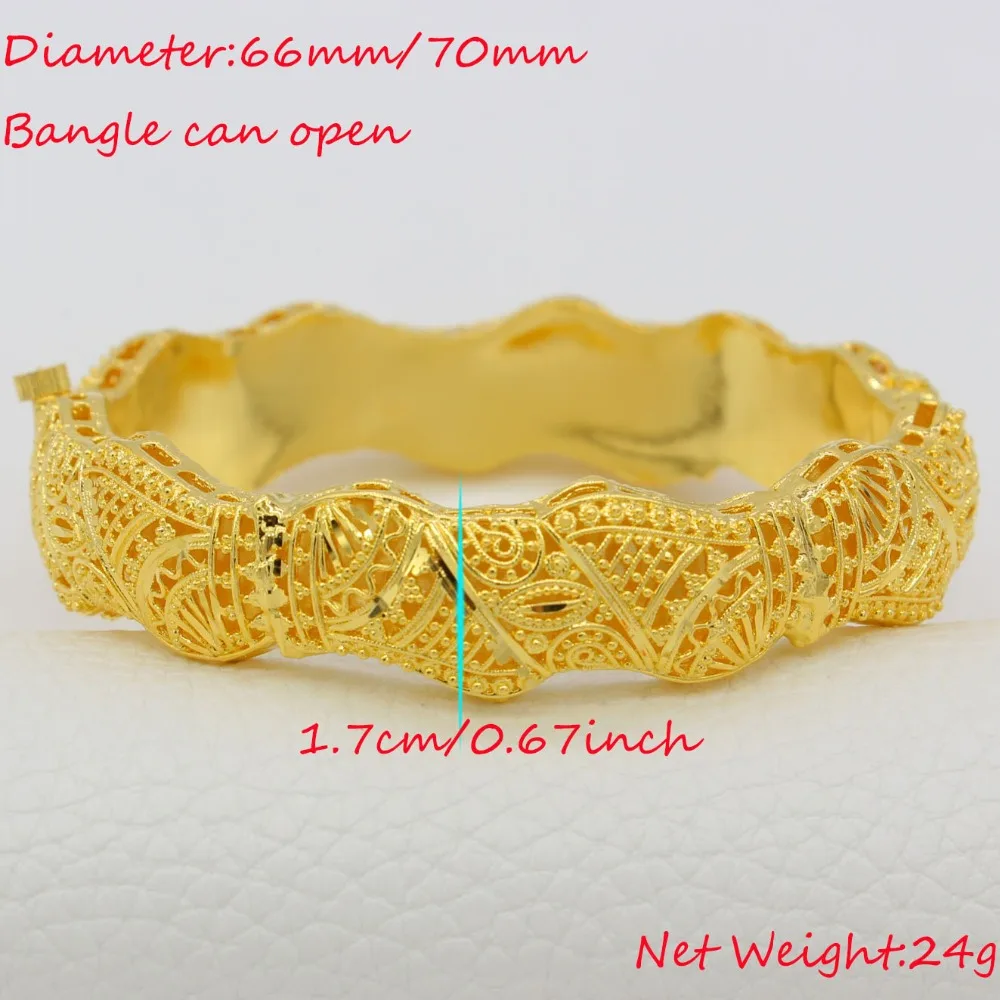 Dubai Bangles For Women/Girls 24k Gold Color/Copper Bangles&Bracelet African/Arab/Kenya/Middle Easter Party Gifts