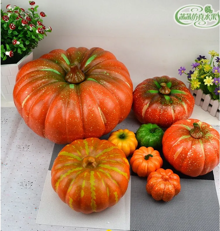 artificial fake decorative pumpkin Halloween Props faux vegetables Pretend Play photography property  food