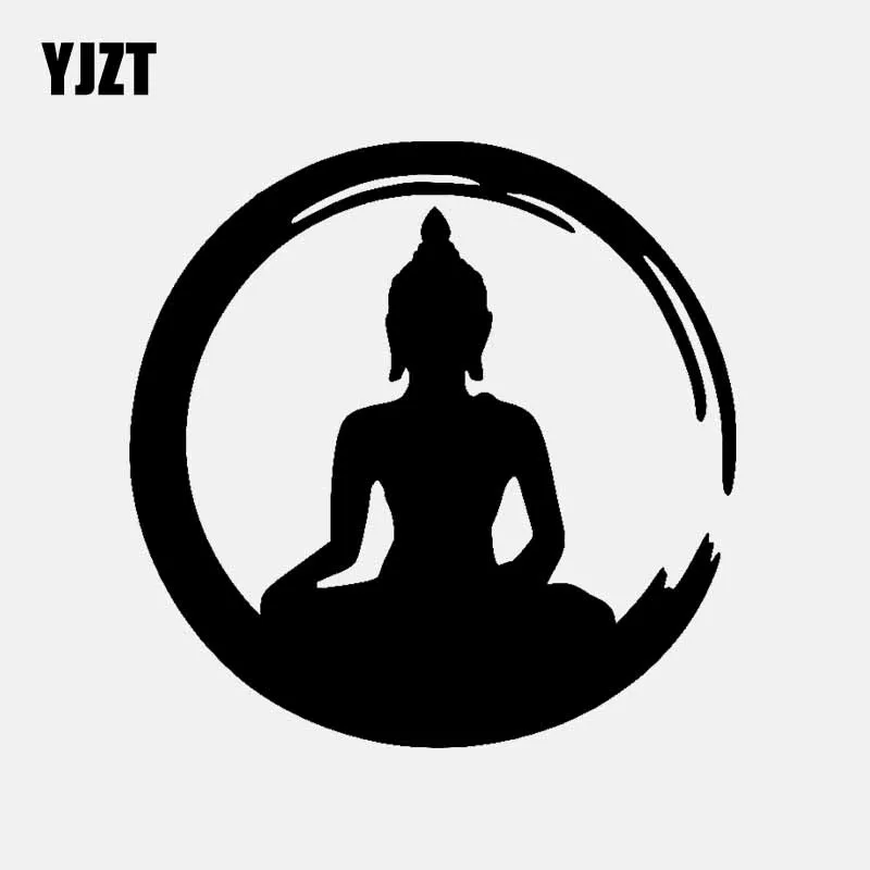 YJZT 13CM*13CM Buddha Vinyl Decal Car Sticker Sangha Buddhism Black/Silver C3-1494