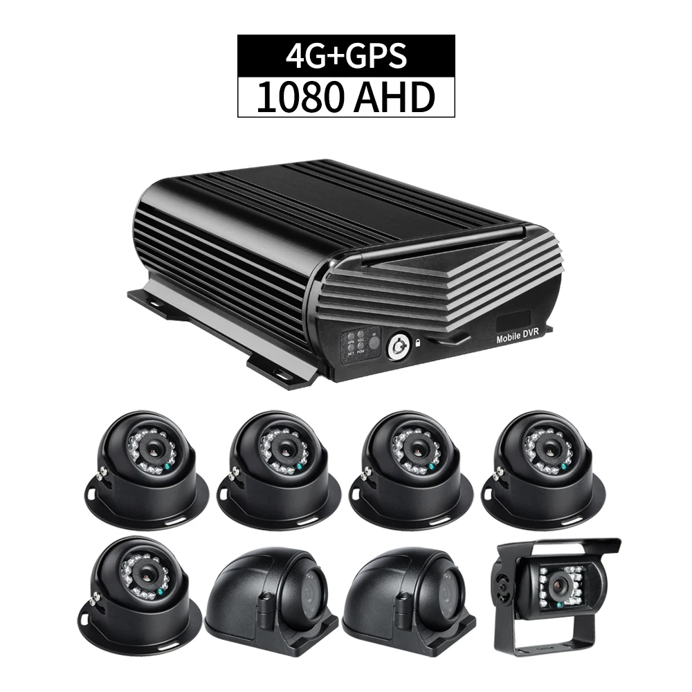 

4G LTE 8 Channel Bus Truck Security Mobile Car DVR with 8PCS AHD 2.0MP Cameras GPS Track Remote Viewing by PC/Phone in Realtime