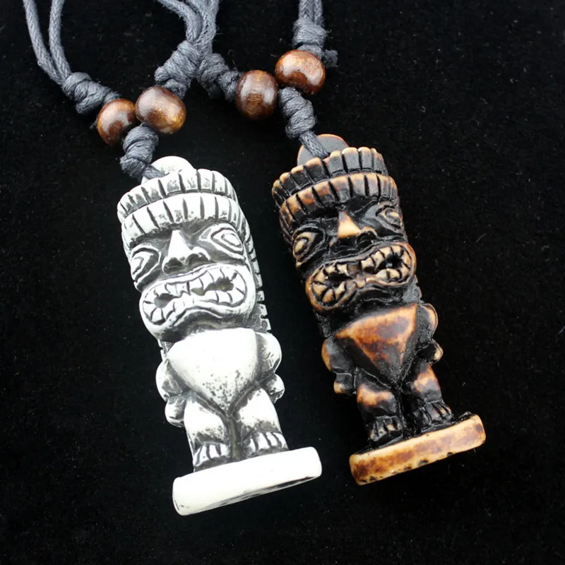 COOL Boy men's Maori/Hawaiian Style Faux Carved totem tiki men Pendants Necklaces Amulets Gifts XL34