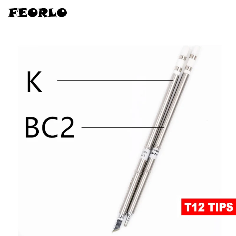 FEORLO T12 سلسلة سبيكة لحام نصائح ل هاكو T12 مقبض LED الاهتزاز التبديل متحكم في درجة الحرارة FX951 FX-952 T12-BCF1Z