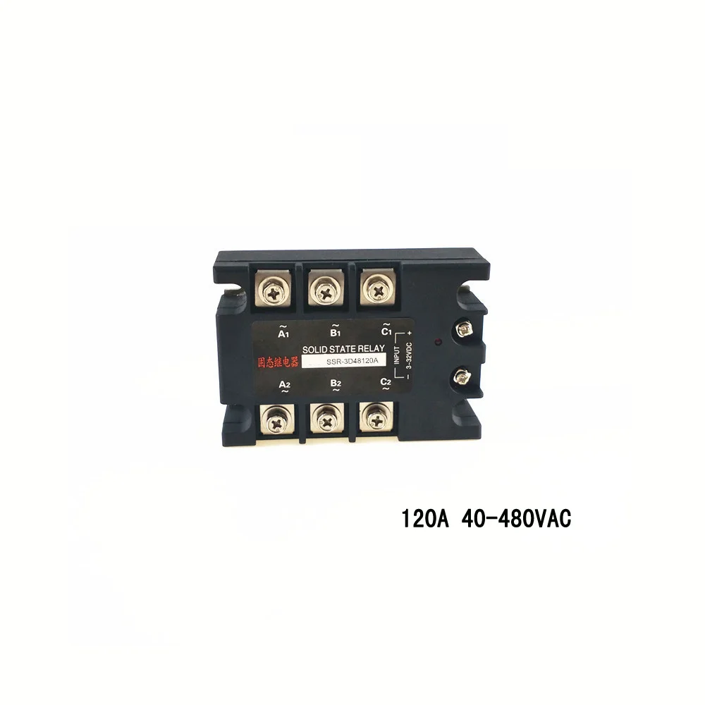 

Three-phase AC solid state relay 120A 480VAC non-contact switch normally open SSR-3D48120A