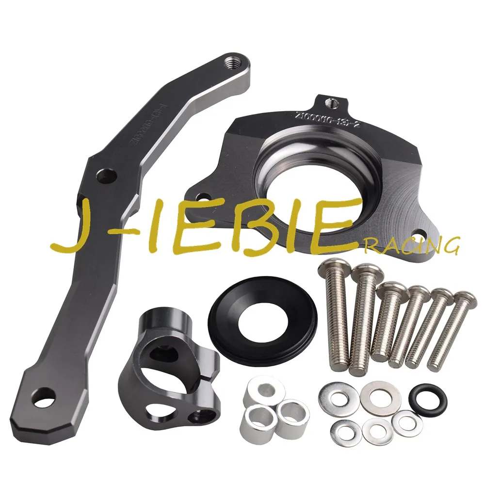 CNC Steering Damper Stabilizer Bracket Mounting For Kawasaki Z1000 2010-2013 2011 2012 Titanium