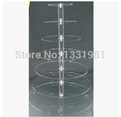 

Package mail tier 7 round acrylic cup cake display shelf, organic glass of champagne dessert display shelf