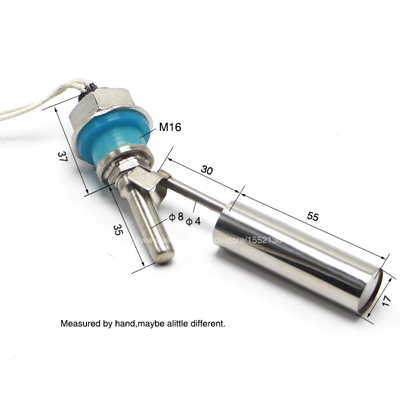 100V-220V M16 Side Mount Horizontal Water Level Sensor Liquid Stainless steel Float Switch ZSC14