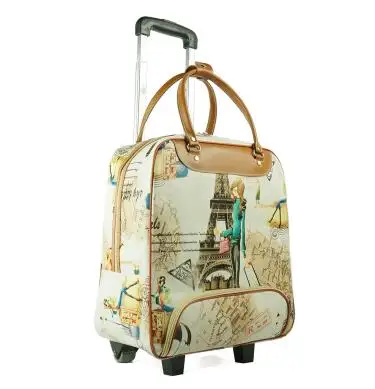 Marca 20 Pollice 22 pollice Donne bagaglio Trolley Borsa su ruote Borsa Da Viaggio Valigia Viaggi di Rotolamento Bagaglio Valigia di Viaggio gommato