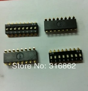 Free Shipping 50pcs/lot 8 Position DIP Switch 2.54mm Pitch 2 Row 16 Pin Slide SMD SOP Switch  Electronic Components kit