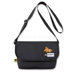 New Anime Rilakkuma Bear Kids Black Nylon Messenger Bag Crossbody bags For Woman