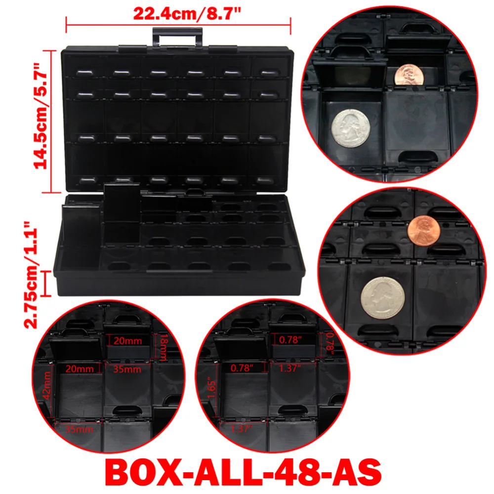 AideTek ESD safe Enclosure for Chips diodes Electronics Storage Cases & Organizers smd storage plastic toolbox label BOXALL48AS