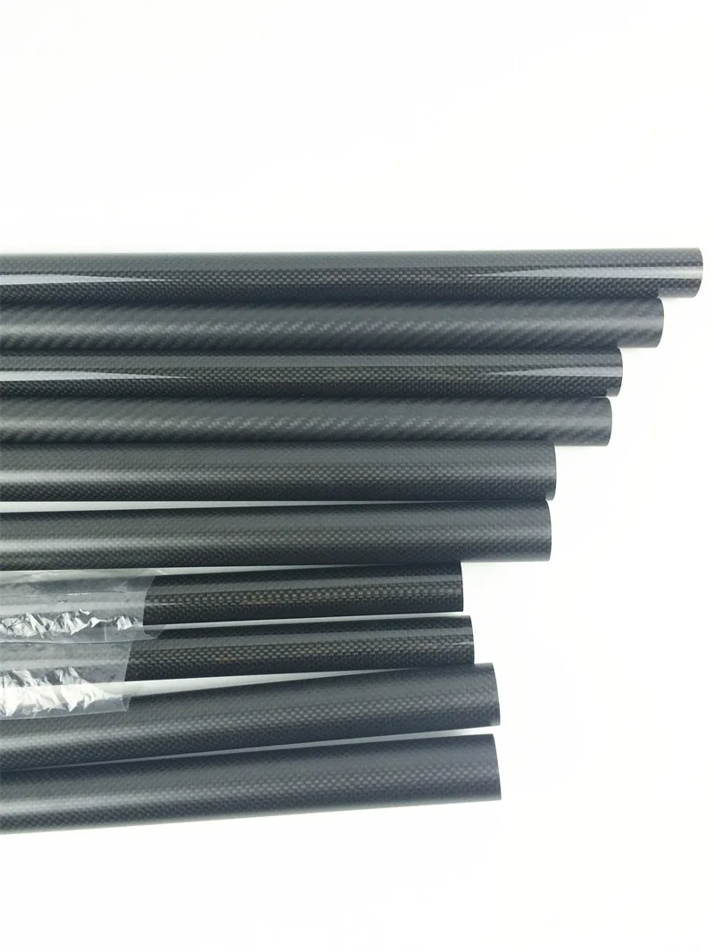 2pcs/lot  60MM OD x 57MM ID x 500MM100% Roll 3k Matte plain weave Carbon Fiber tube Quadcopter arm Hexrcopter 57*60mm