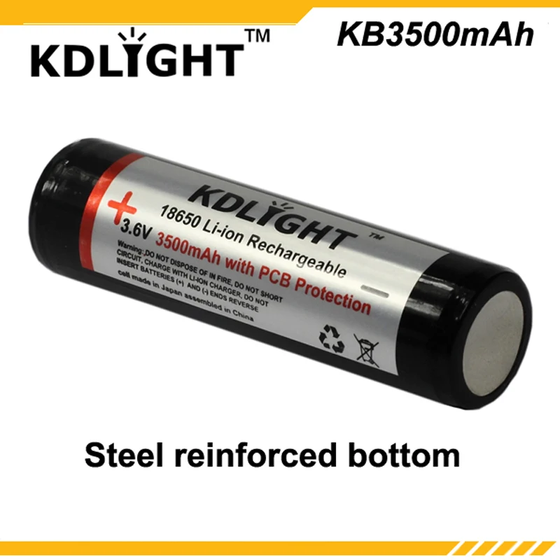 KDLITKER KB3500mAh 3.6V 3500mAh Rechargeable Li-ion 18650 Battery with PCB