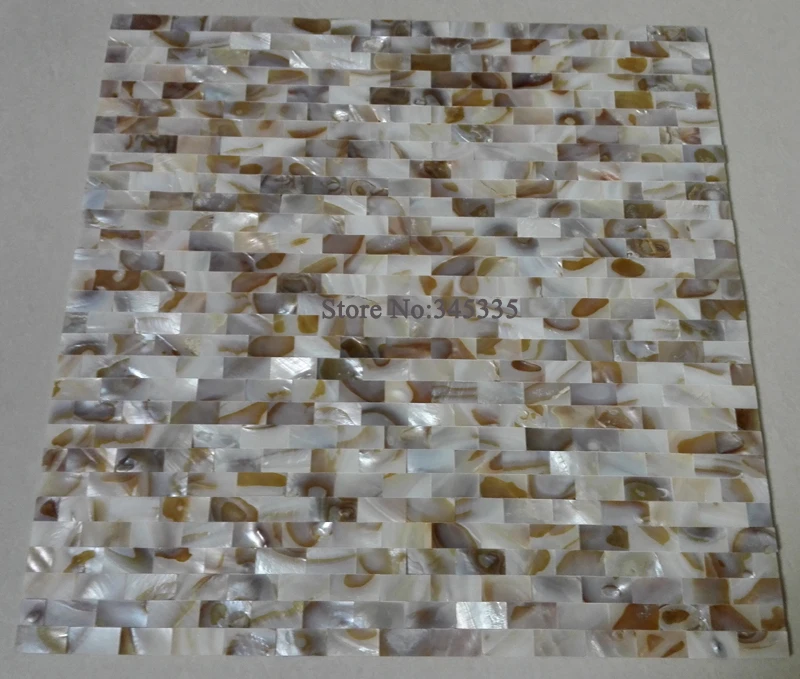 natural brick freshwater shell mosaic tile groutless mother of pearl kitchen backsplash bathroom bedroom background wallpaper