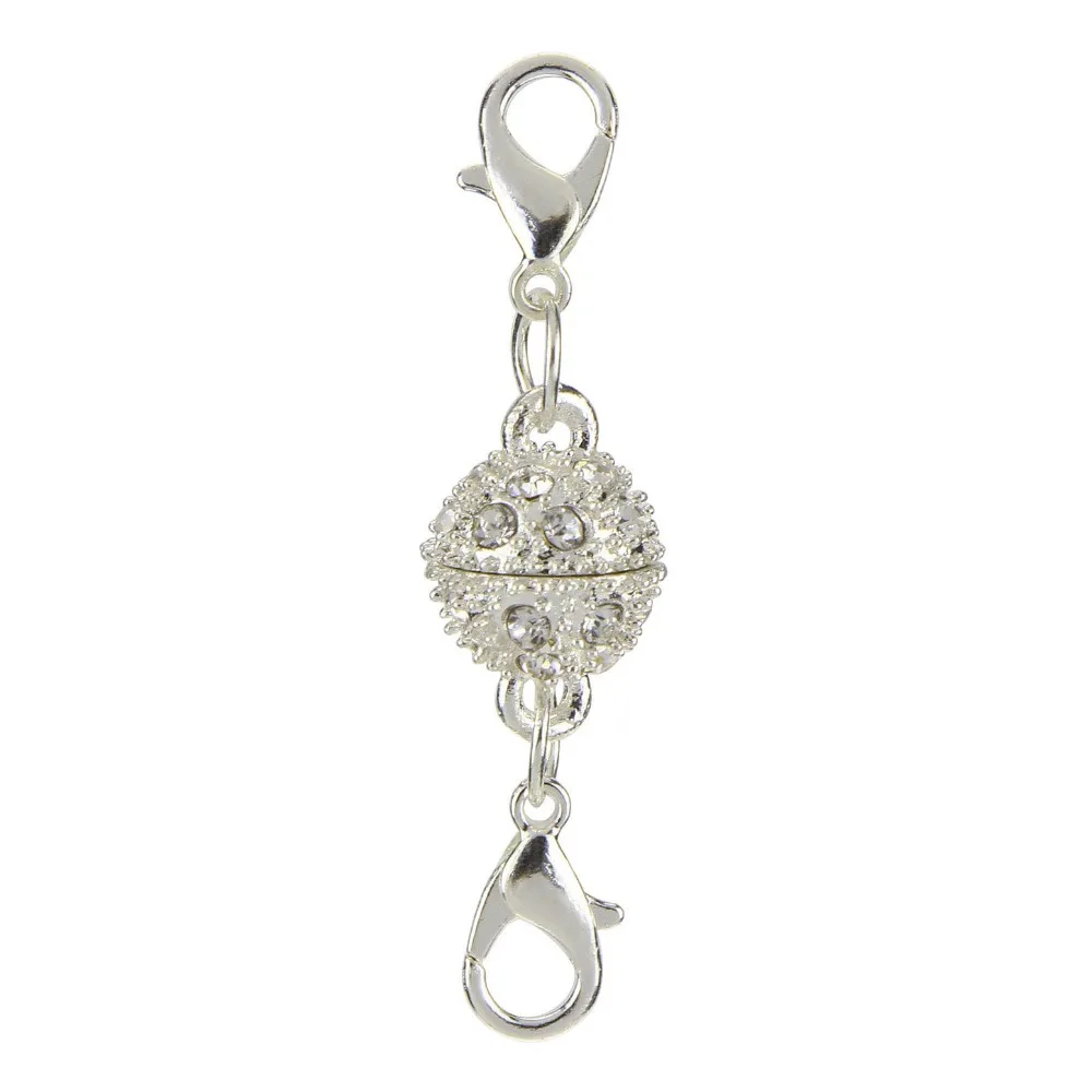 1 Pc Strong Magnetic Clasps For Necklace Bracelet Crystal Stainless Steel Chain Buckle Hook Jewelry Findings with Lobster Clasp