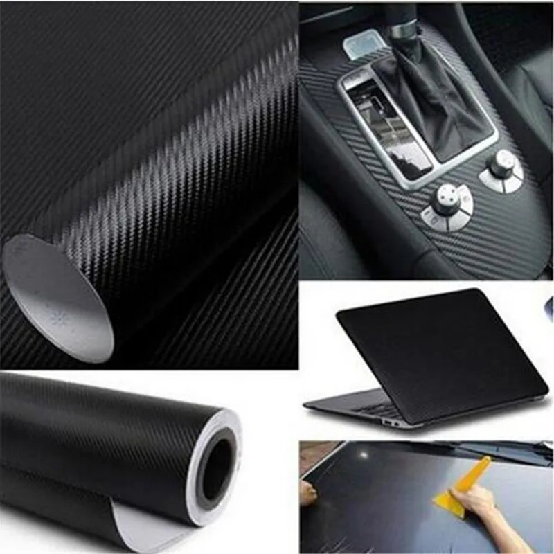 10 pcs/lot Car Styling 30cmx127cm 3D Carbon Fiber Vinyl Car Wrap Sheet Roll Film Car stickers and Decals Motorcycle Accessories