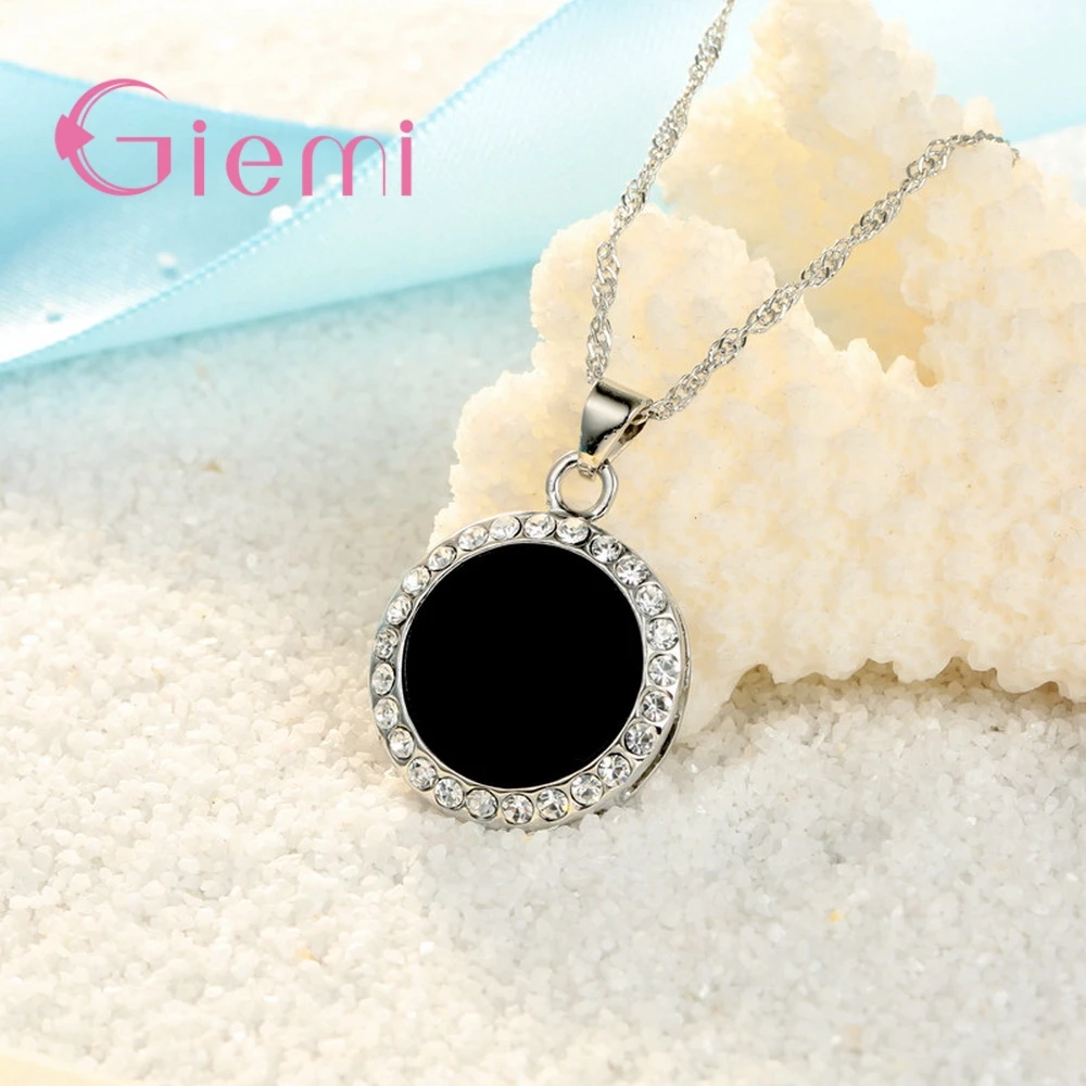 Genuine 925 Sterling Silver Elegance Jewelry Sets For Women Mother Good Quality Cubic Zircon Pendant Necklace Earrings