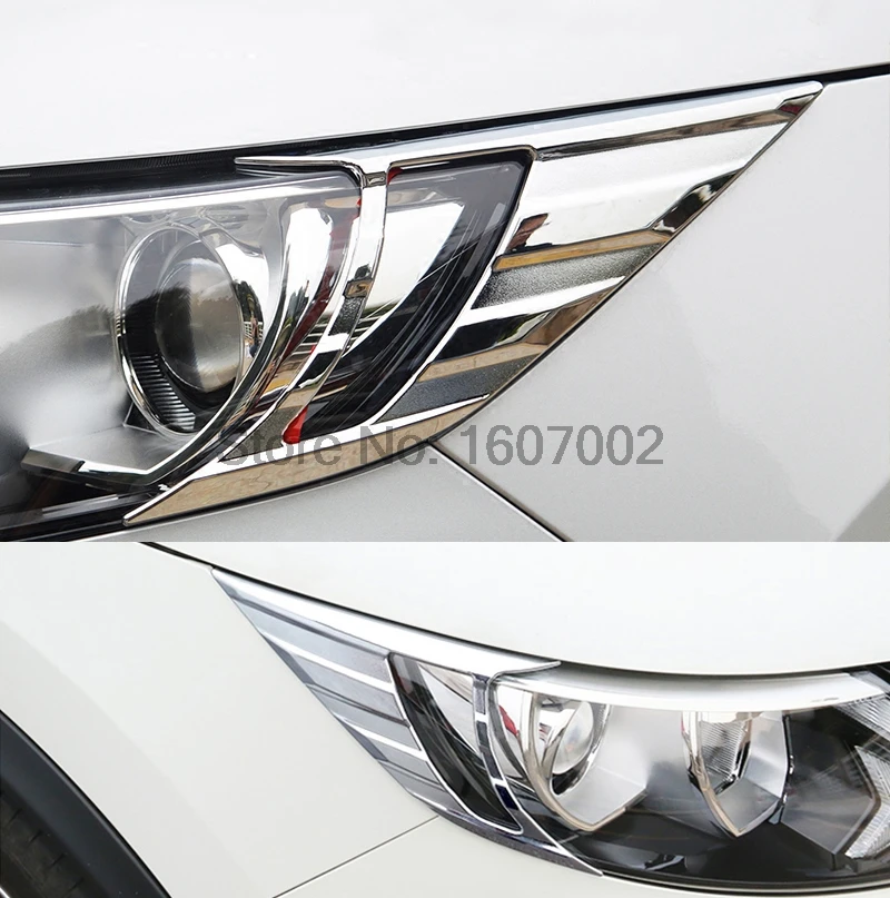 For NISSAN QASHQAI J11 2014 2015 2016 ABS Chrome Front Head Light Lamp Headlight Eyelid Trim Styling Cover Molding Bezel