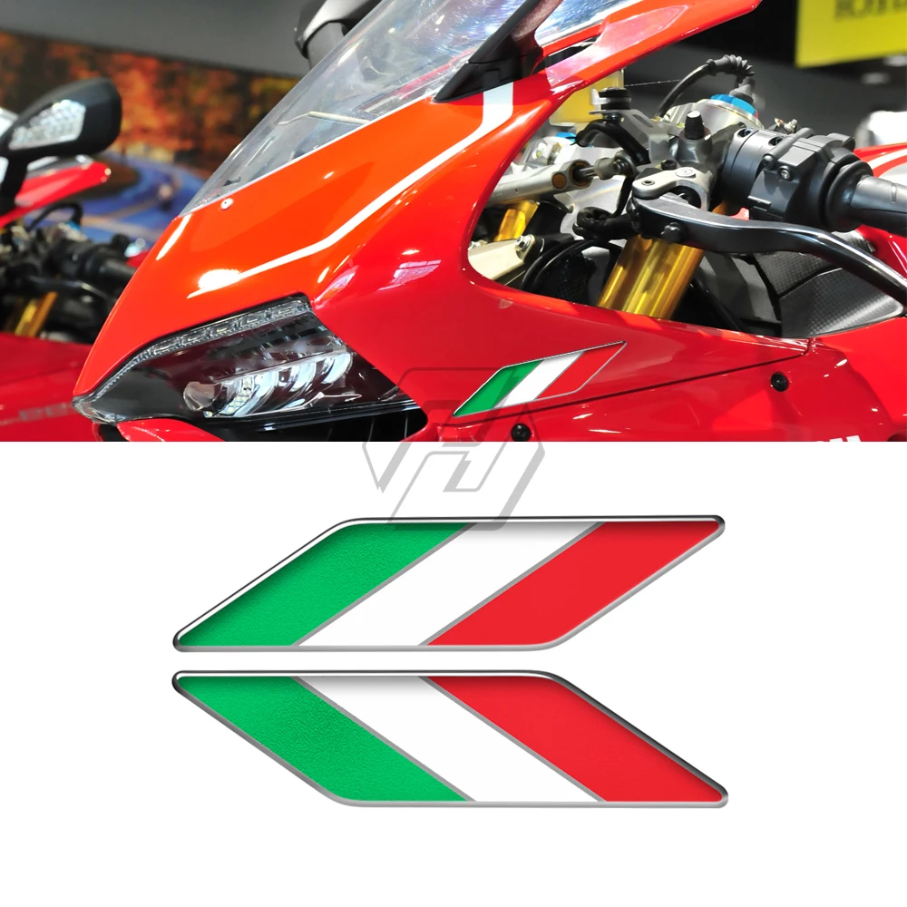 Calcomanías de resina 3D para tanque de motocicleta, pegatina de ala italiana, calcomanías de Italia, funda para Aprilia, Ducati, Yamaha, Suzuki,